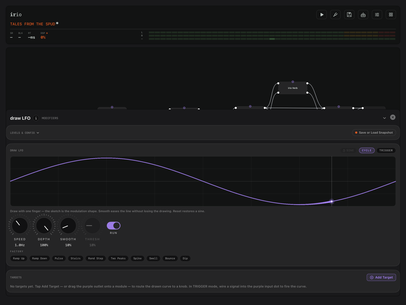 draw LFO console on iPad