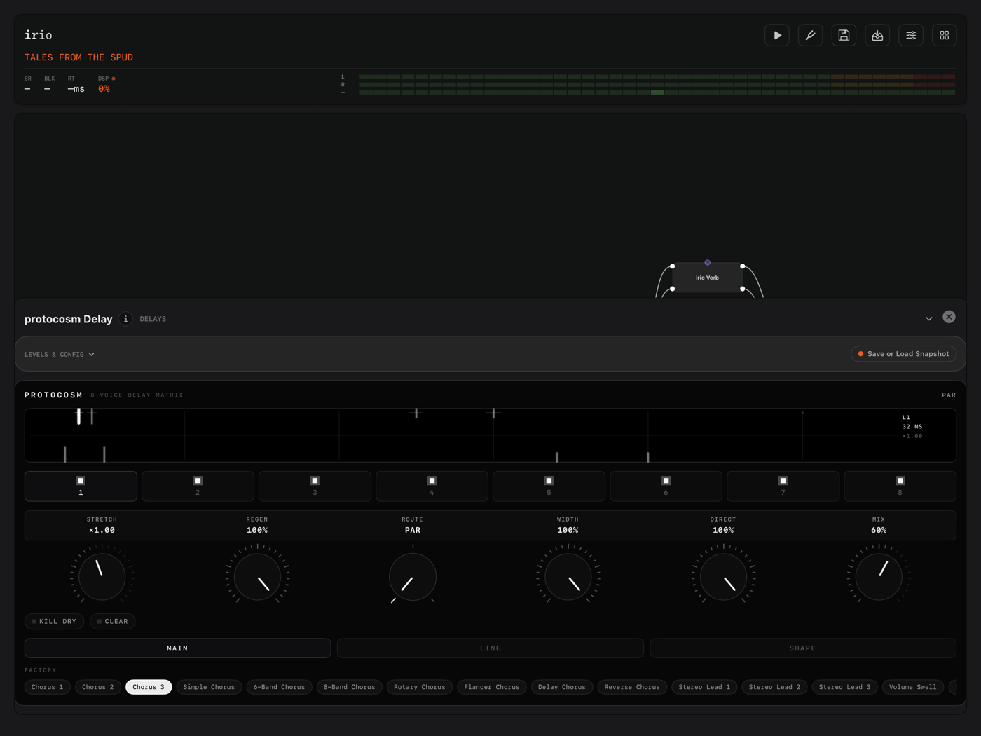 protocosm Delay console on iPad