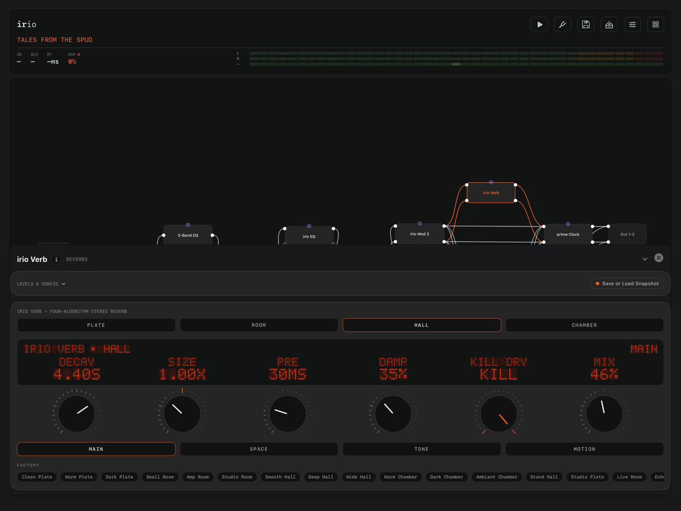 irio Verb console on iPad