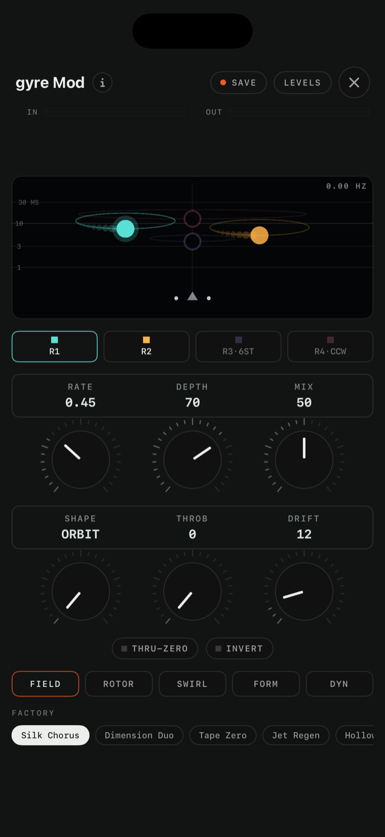 gyre Mod console on iPhone