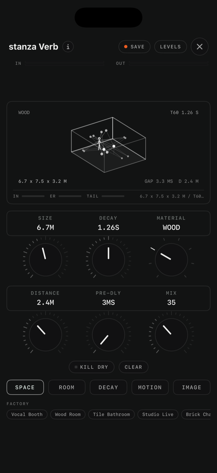 stanza Verb console on iPhone