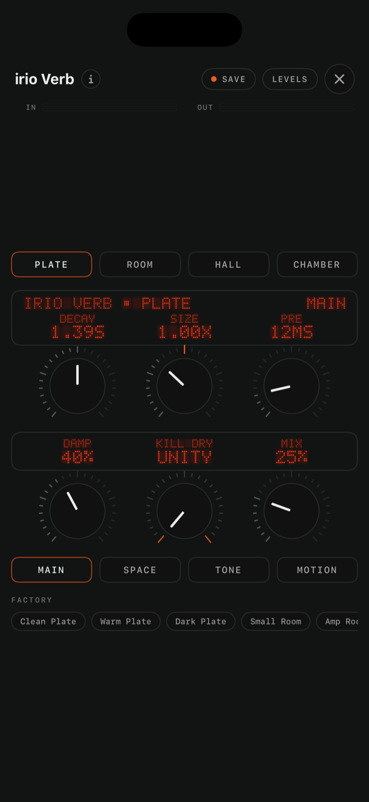 irio Verb console on iPhone